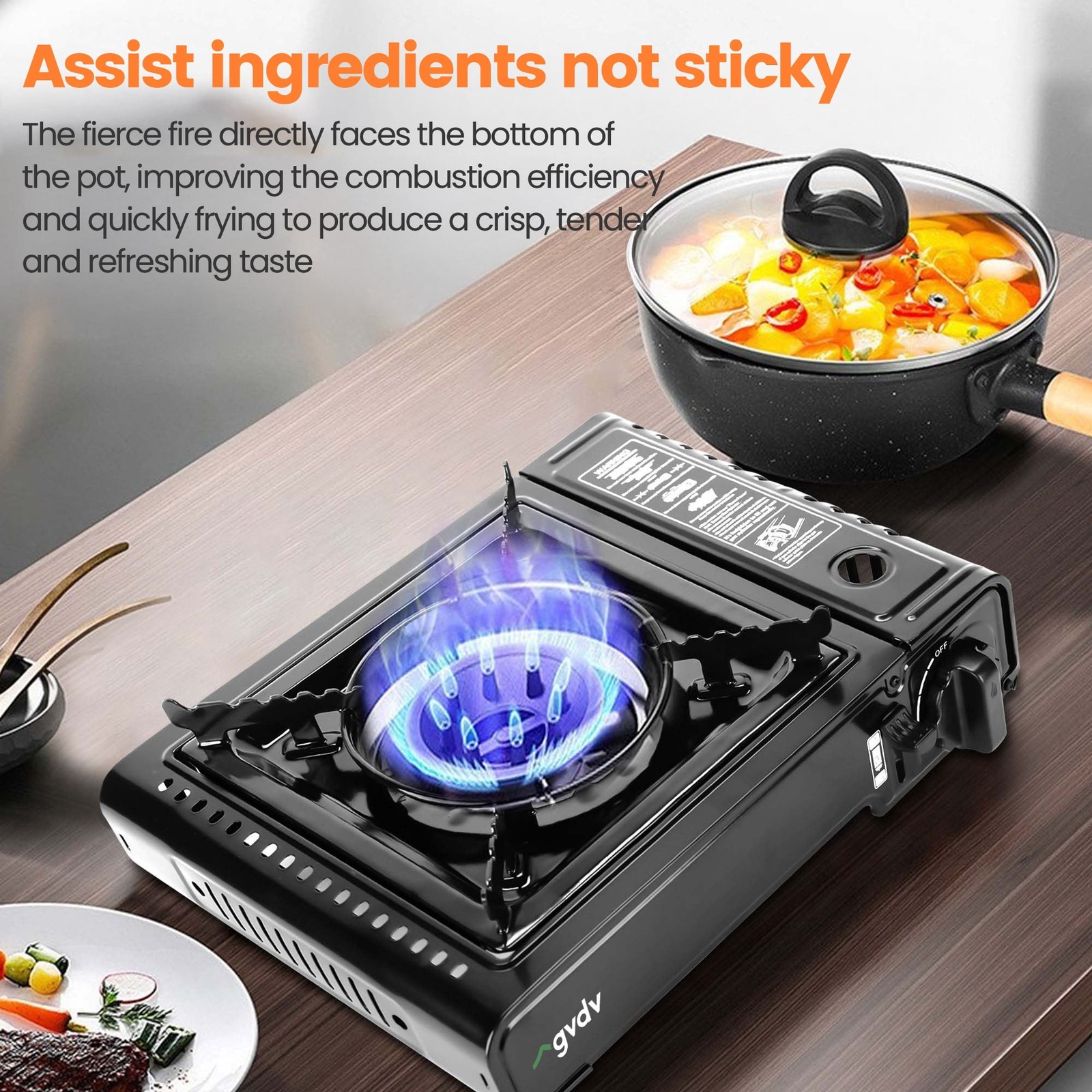 Portable Camping Stove, 1 Burner Butane Gas Stove with Updated Carrying Case