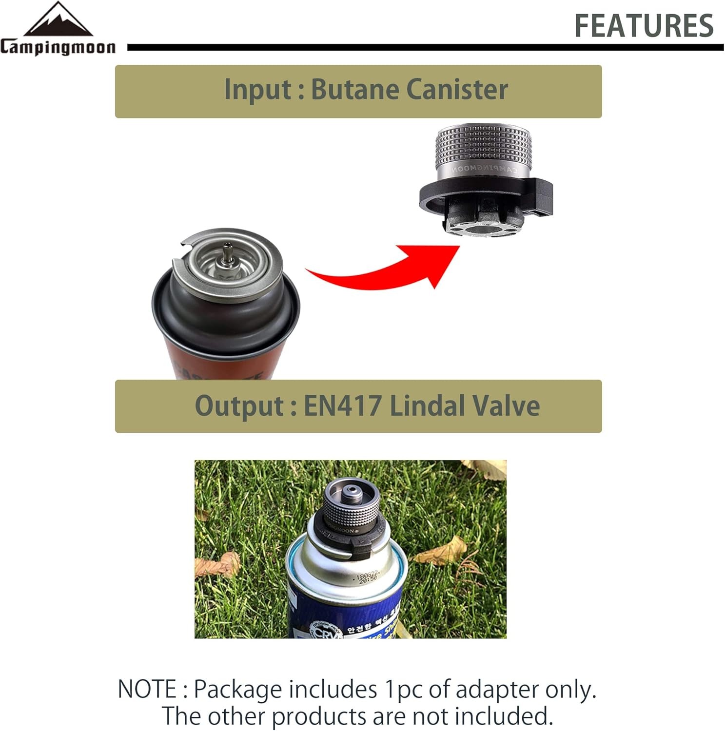 CAMPINGMOON Camping Grill Gas Stove Adapter(Vertical type), Vertical Type Z11