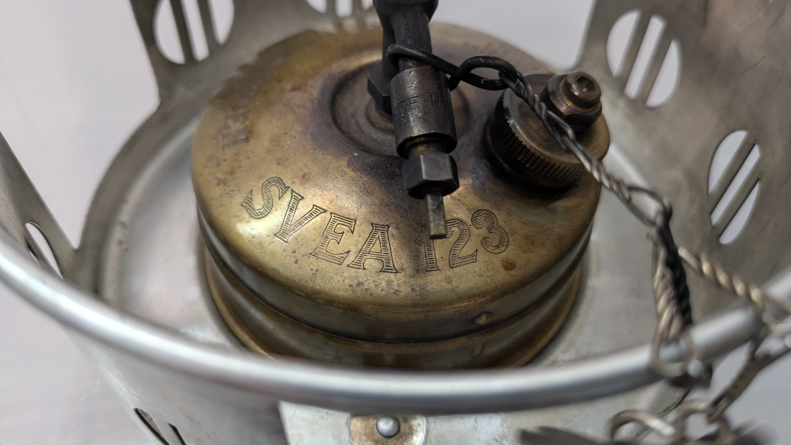 Vintage Svea 123 Camp Stove Set w/ Sigg Tourist Cook Pot, Pan, Handle & Plates
