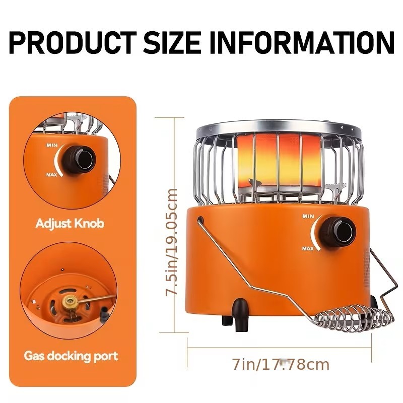 9000 BTU Adjustable Propane Heater – 2-in-1 Indoor & Outdoor Portable Gas Stove