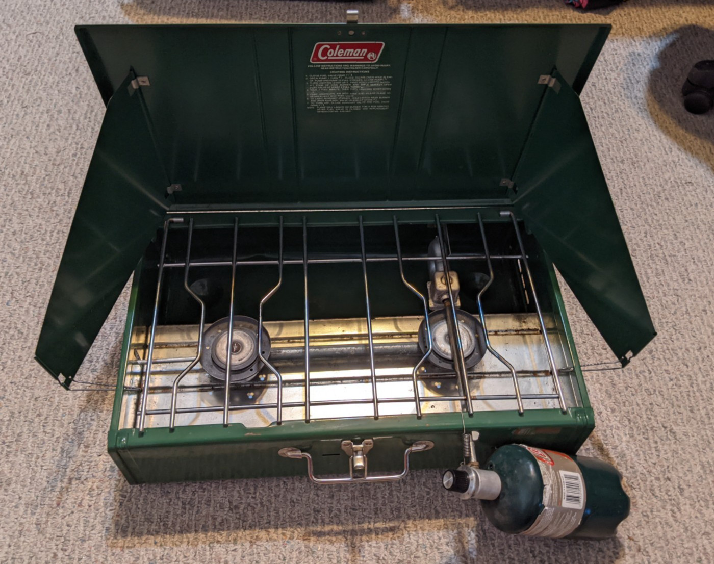 Vintage Coleman 413H Powerhouse Dual 2 Burner Gas Camp Stove 02-1982