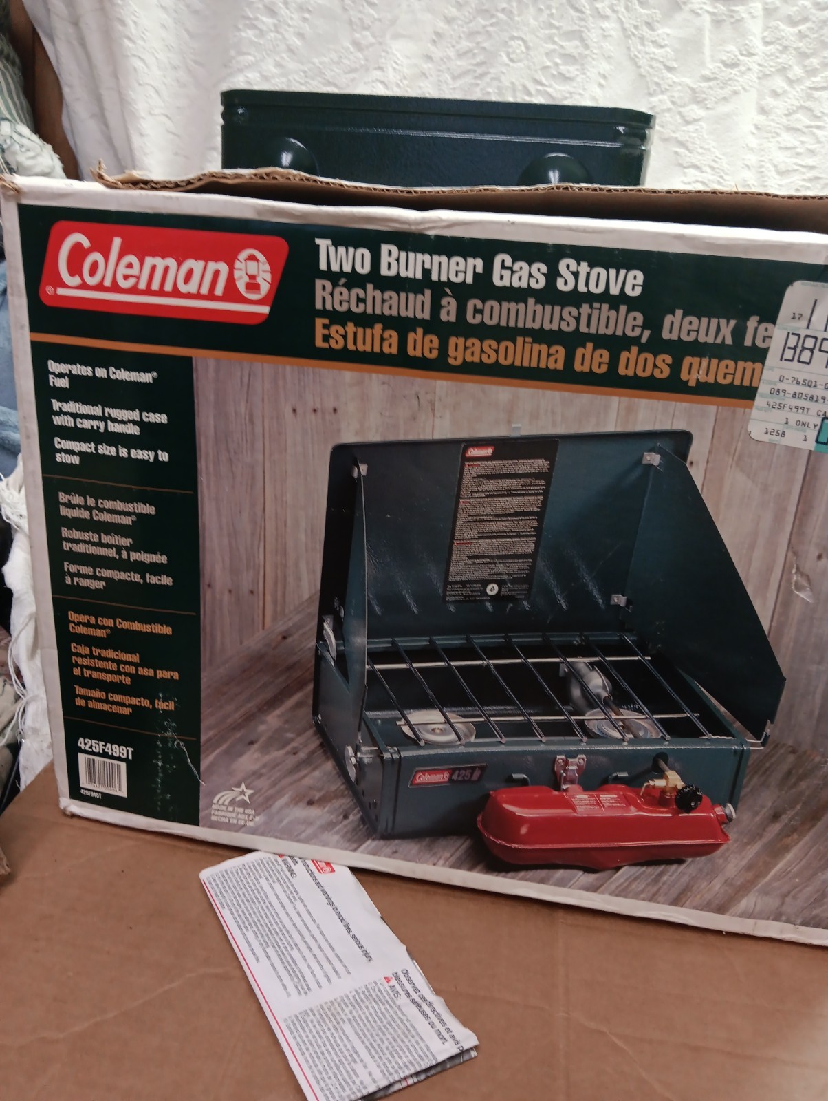 1999 Coleman 425 Two Burner Gas Camp Stove Model 425F499T EXCELLENT FAST SHIPP