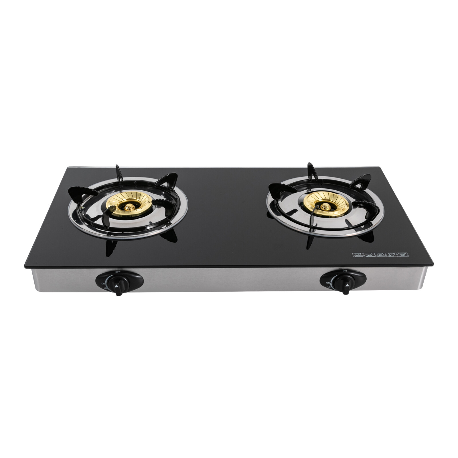 New Portable Auto Ignition LPG Stove 2-burner Gas Stove Countertop 2.5KW/h Black