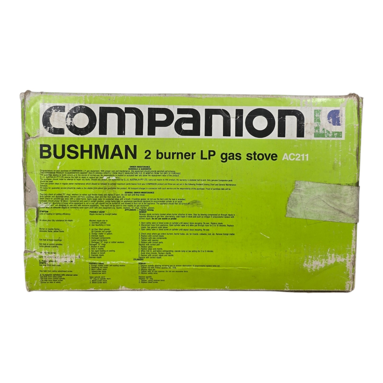 VTG Companion Bushman 2 Burner LP Gas Camping Stove AC211 Boxed Manual 1980’s
