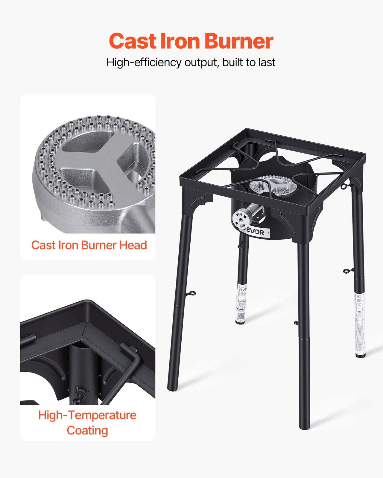 VEVOR Single Burner Propane Gas Stove 100000 BTU Outdoor Camping Cooker for BBQ