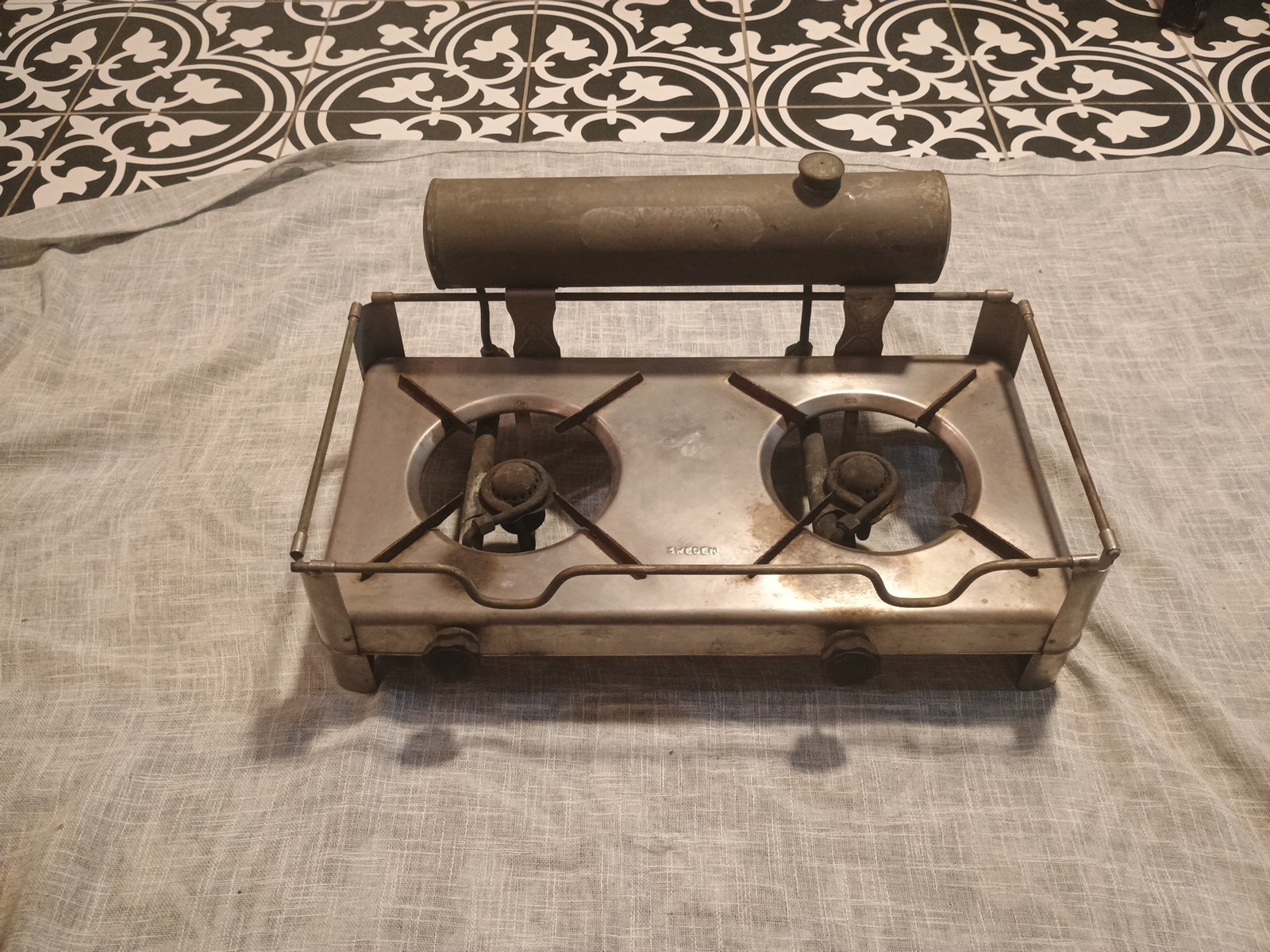 VTG Original Punker Military Double Alcohol Burner Stove Outdoors Camping Sweden