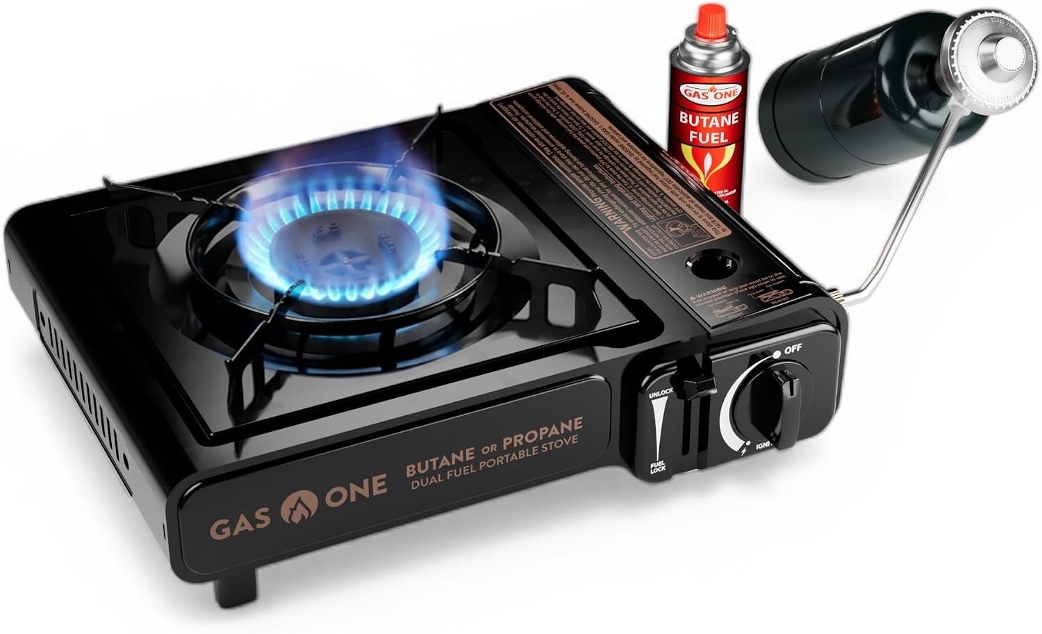 10,000 BTU Dual Fuel Camp Stove – Portable butane & propane Grill with Carry …