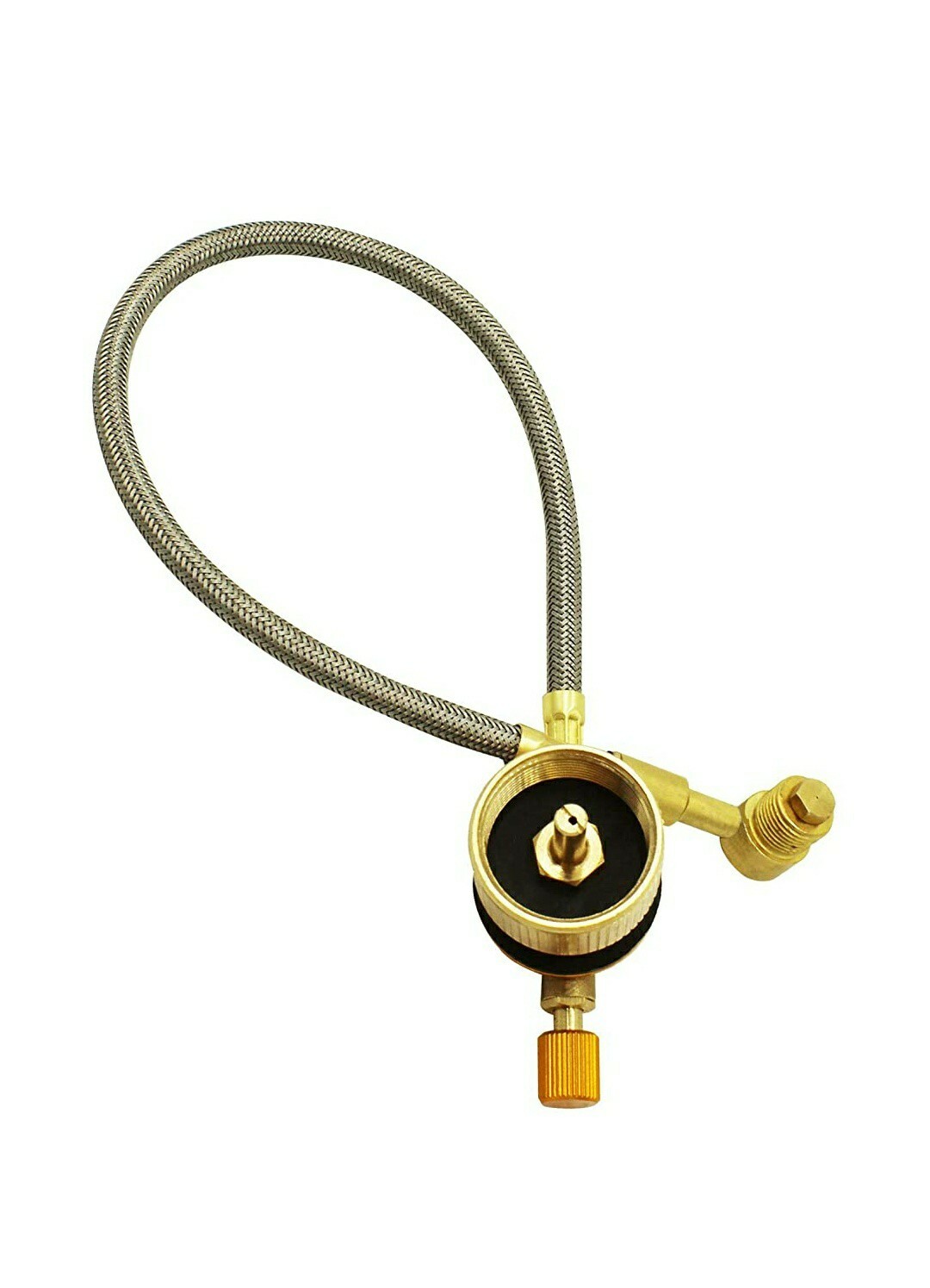 MCAMPAS Gas/Propane Adjustable Regulator Valve Adapter w/Elbow Nozzle 0.3mm