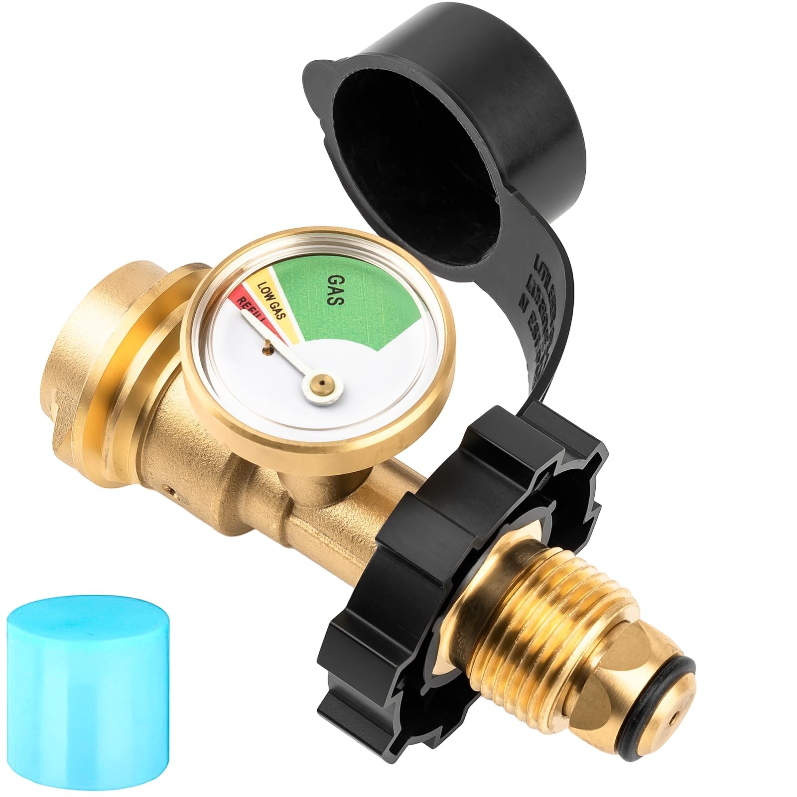 YEYETUO 100 lb Propane Tank Adapter, Gauge with Gauge, yellow