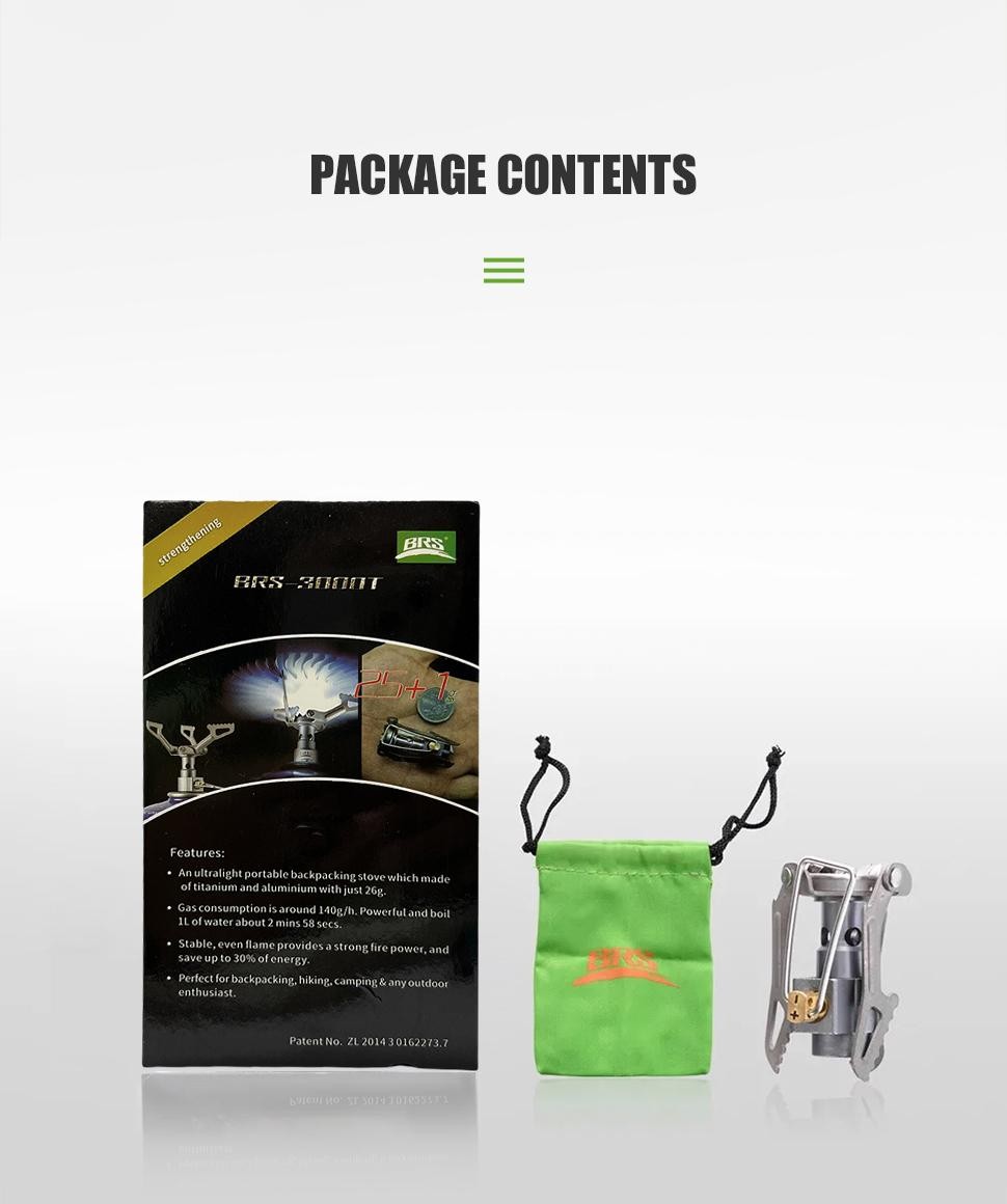 Brs Outdoor Gas Stove Mini Titanium Camping Gas Burner 25g Ultralight Stove Surv