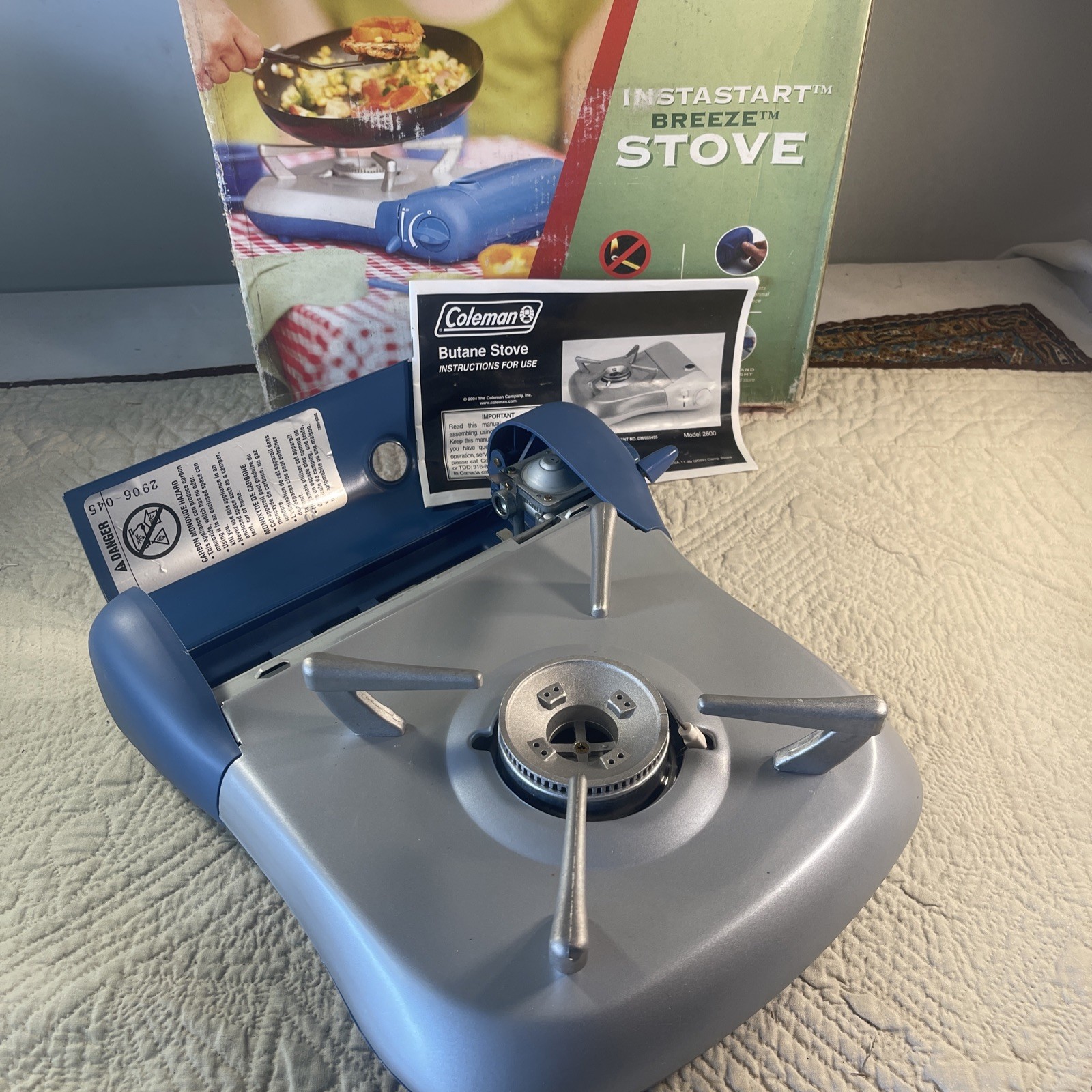Coleman Tabletop Portable Butane Gas Camping Stove 1 Burner Blue 2800-750 905