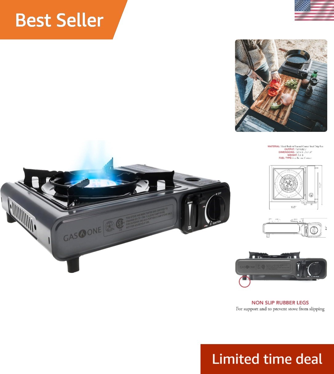 Lightweight Portable Butane Stove with Carrying Case – Outdoor Cooking Essential
