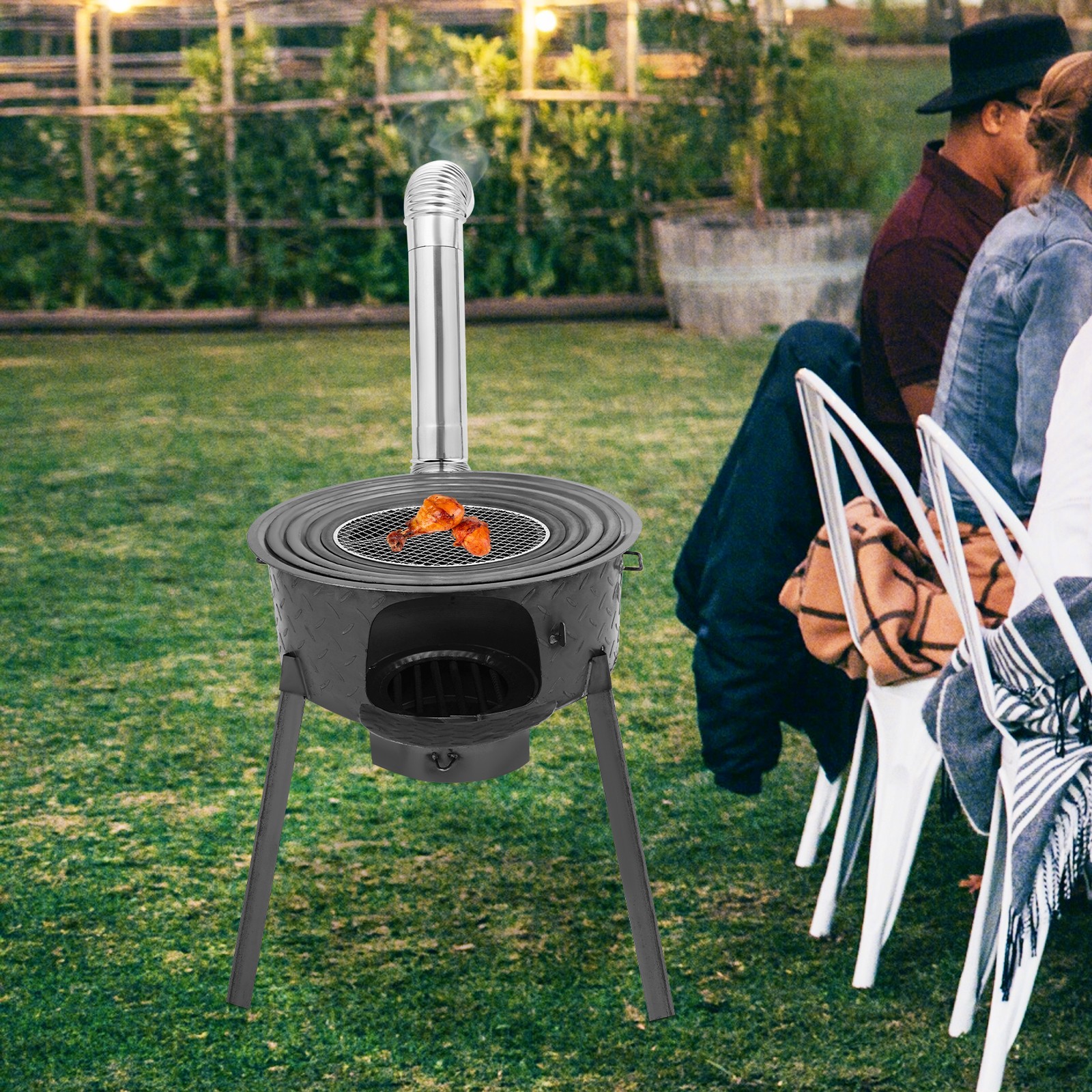 Outdoor Wood Burning Stove Portable Charcoal Stove Backyard Cook Camping Stove