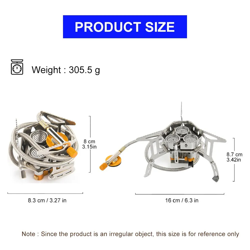 Camping Tourist Burner 6800W Gas Stove Cookware Portable Furnace Picnic Barbecue