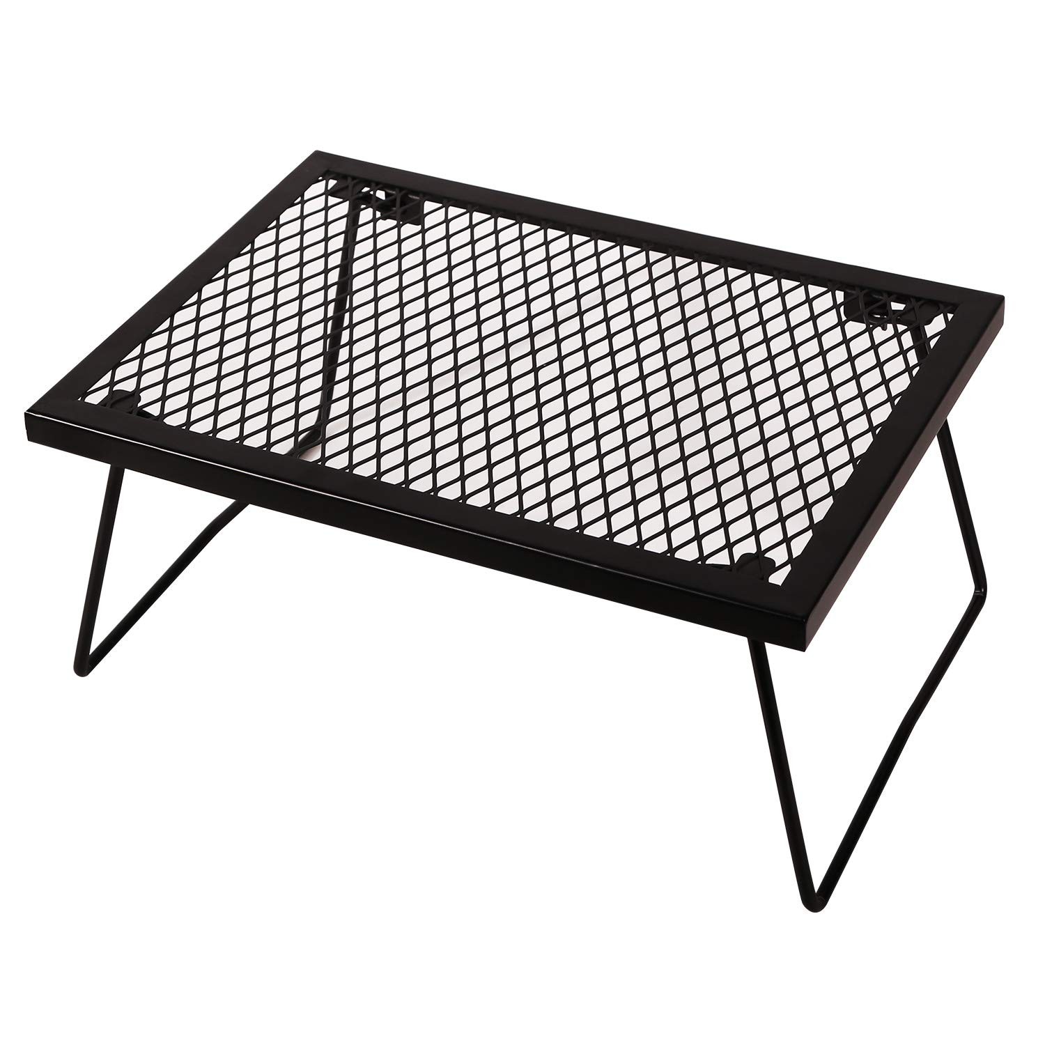 Folding Campfire Grill Grate Portable Heavy Duty Steel Over Fire Camp Grill For