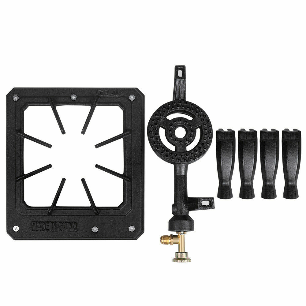 Single Burner Camping Stove Cast Iron Propane Gas LPG Outdoor BBQ Cooker US