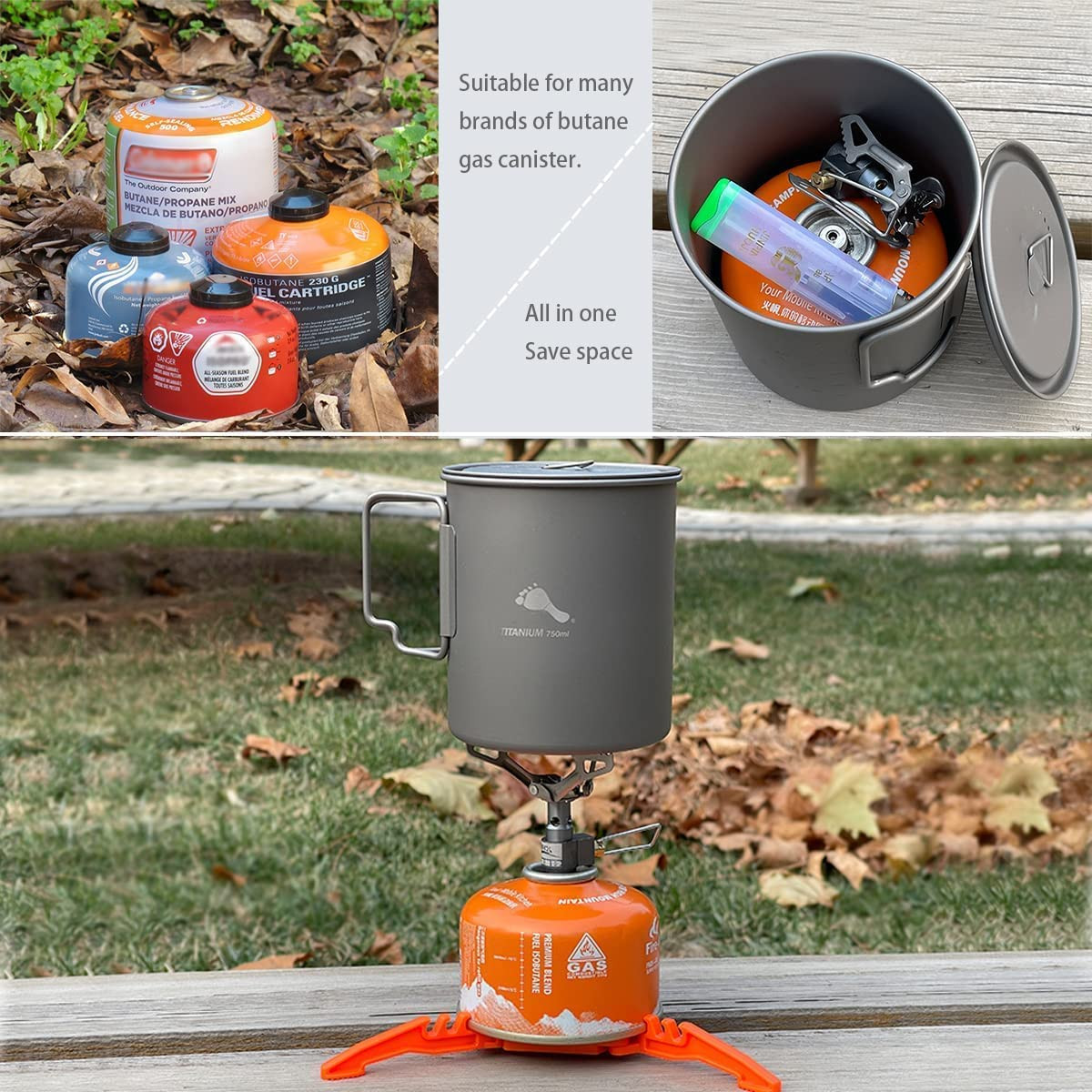 Stove 3000T Stove Titanium Ultralight Backpacking Stove Portable Propane Cam…