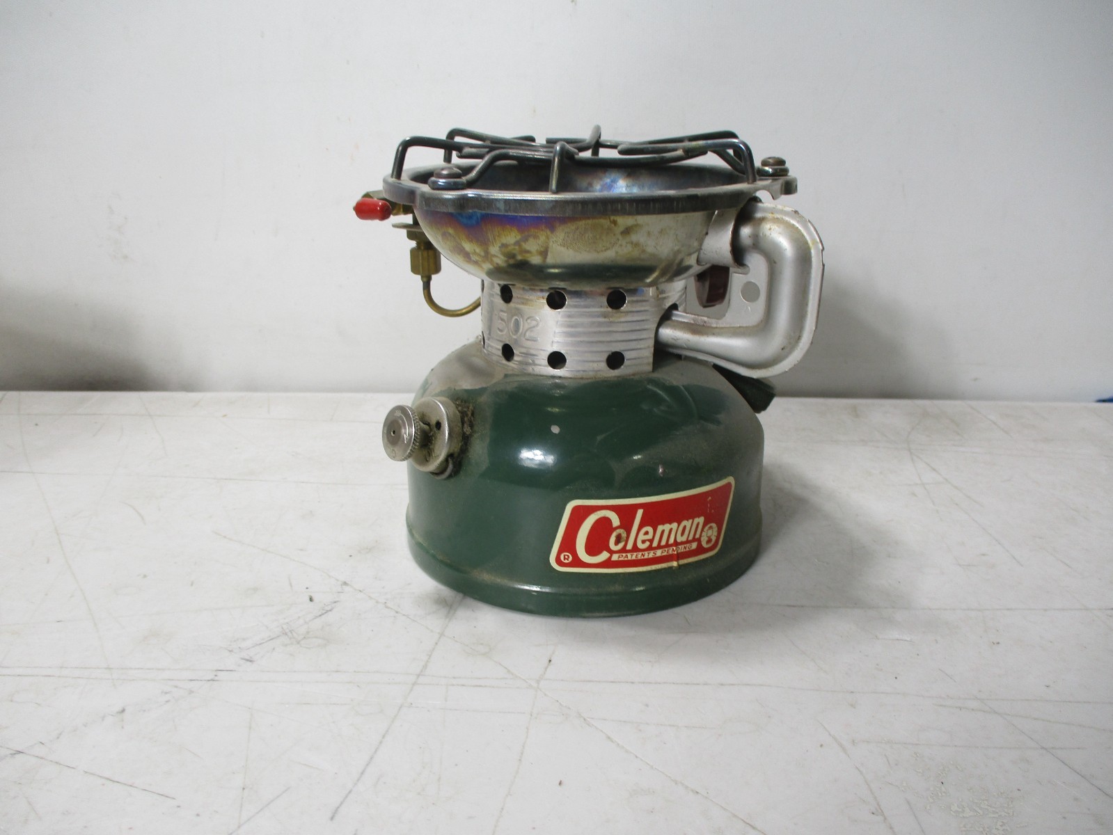 Vtg 12/1968 Coleman 502 Camp Stove Green Backpacking Made in USA Hike Cooking