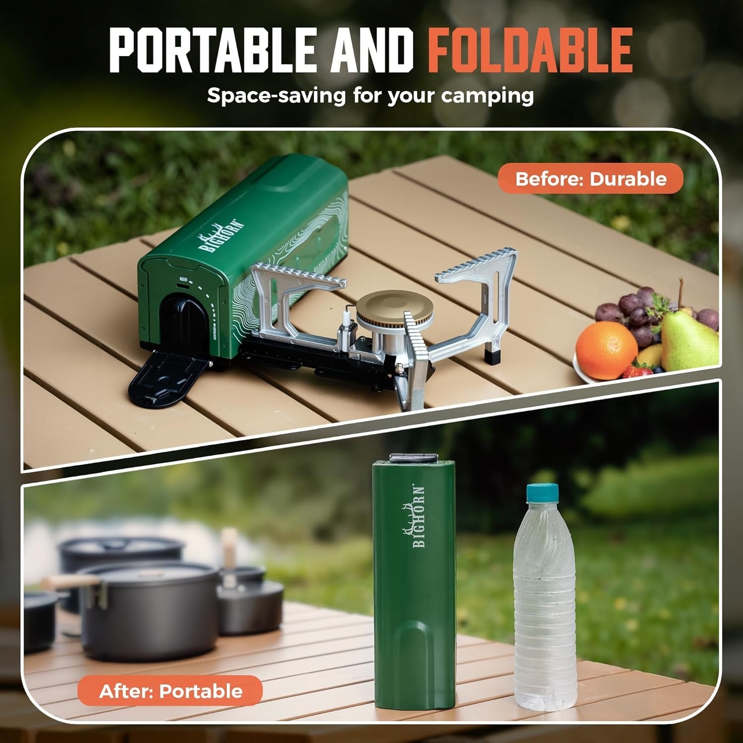 Portable Butane Gas Camping Stove – 7500 BTU Compact Folding Design with Carry B