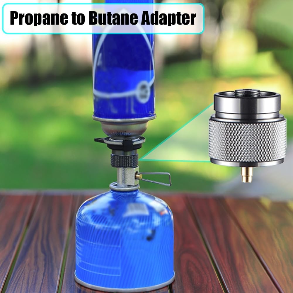 2 Pcs Camping Stove Adapter Propane Canister Converter Propane Small Tank Input