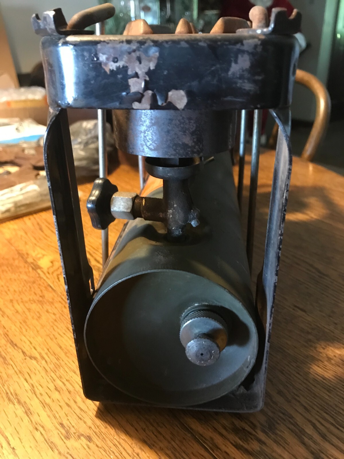 WWII U.S Military Gas Field Stove Double Burner w/ Case 1945