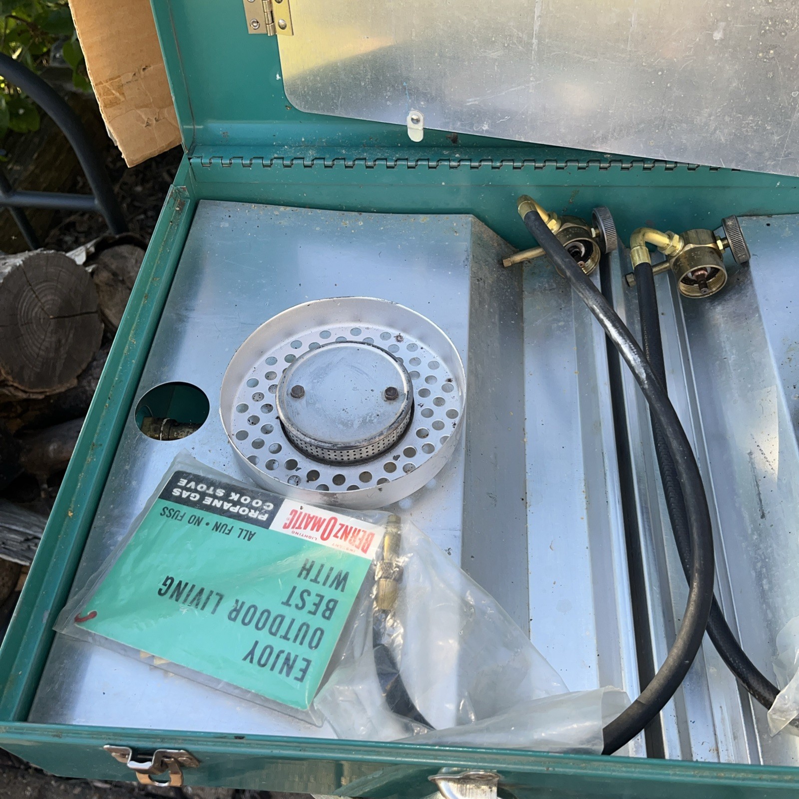 Vintage BernzOMatic Two Burner Propane Camp Camping Stove TX850 RARE In Box
