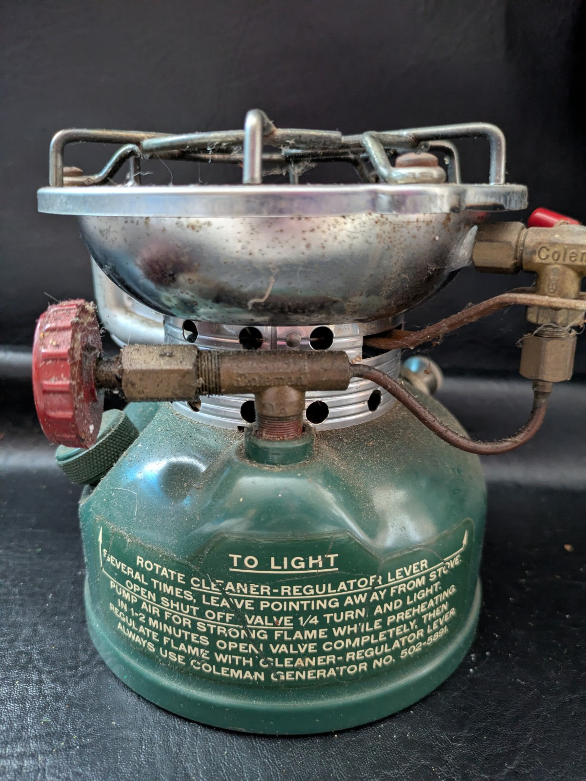 1965 Coleman Sportster Camp Stove 502 Green Single Burner USA 3/65