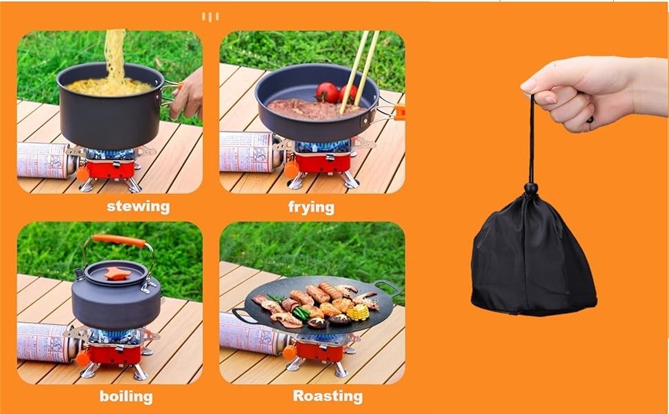 Lot of 2 Portable Camping Gas Stove Butane Outdoor Cooking Stove BBQ Furnace