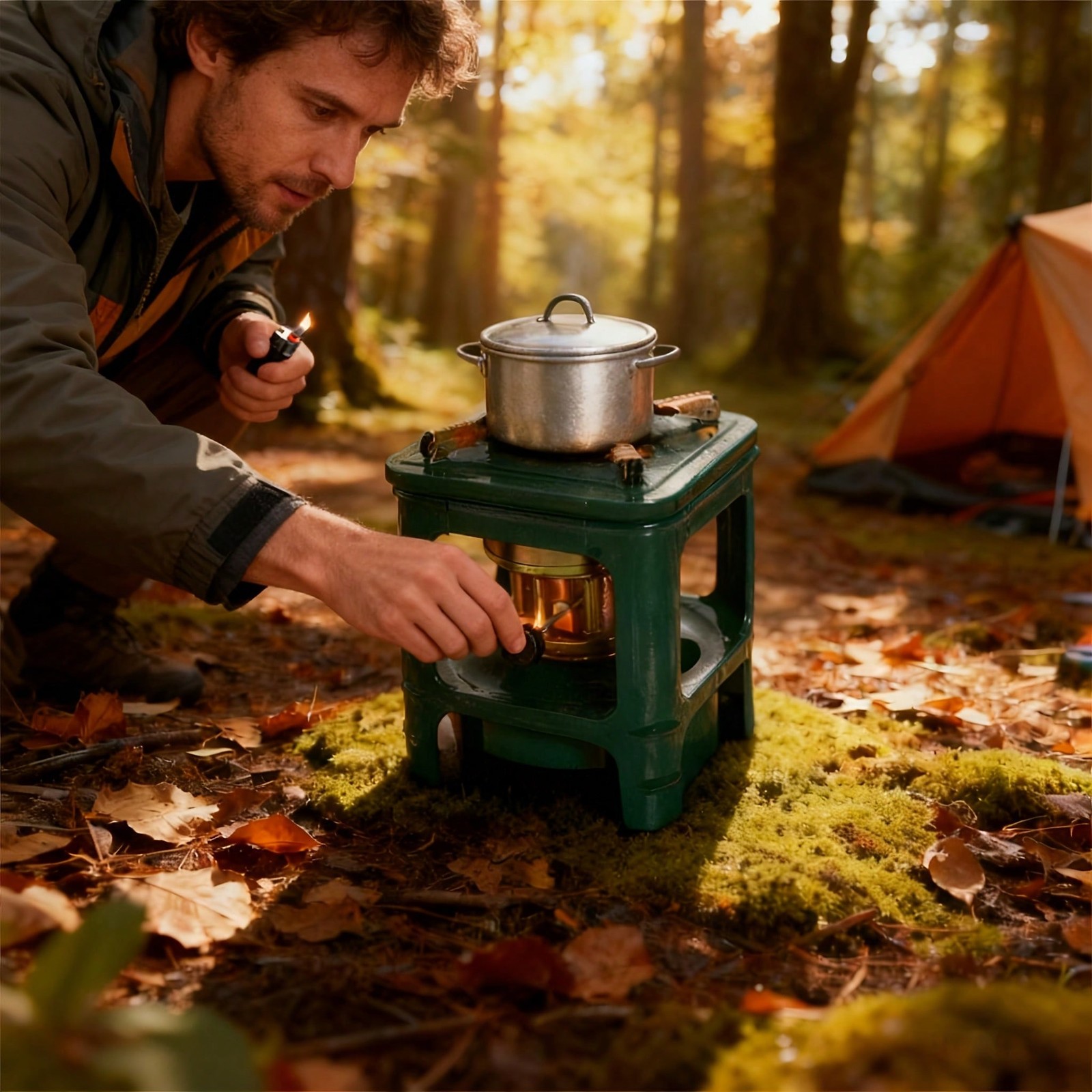 This 16-Burner Stove Is A Outdoor Heating And Cooking Suitable For 2-3 People