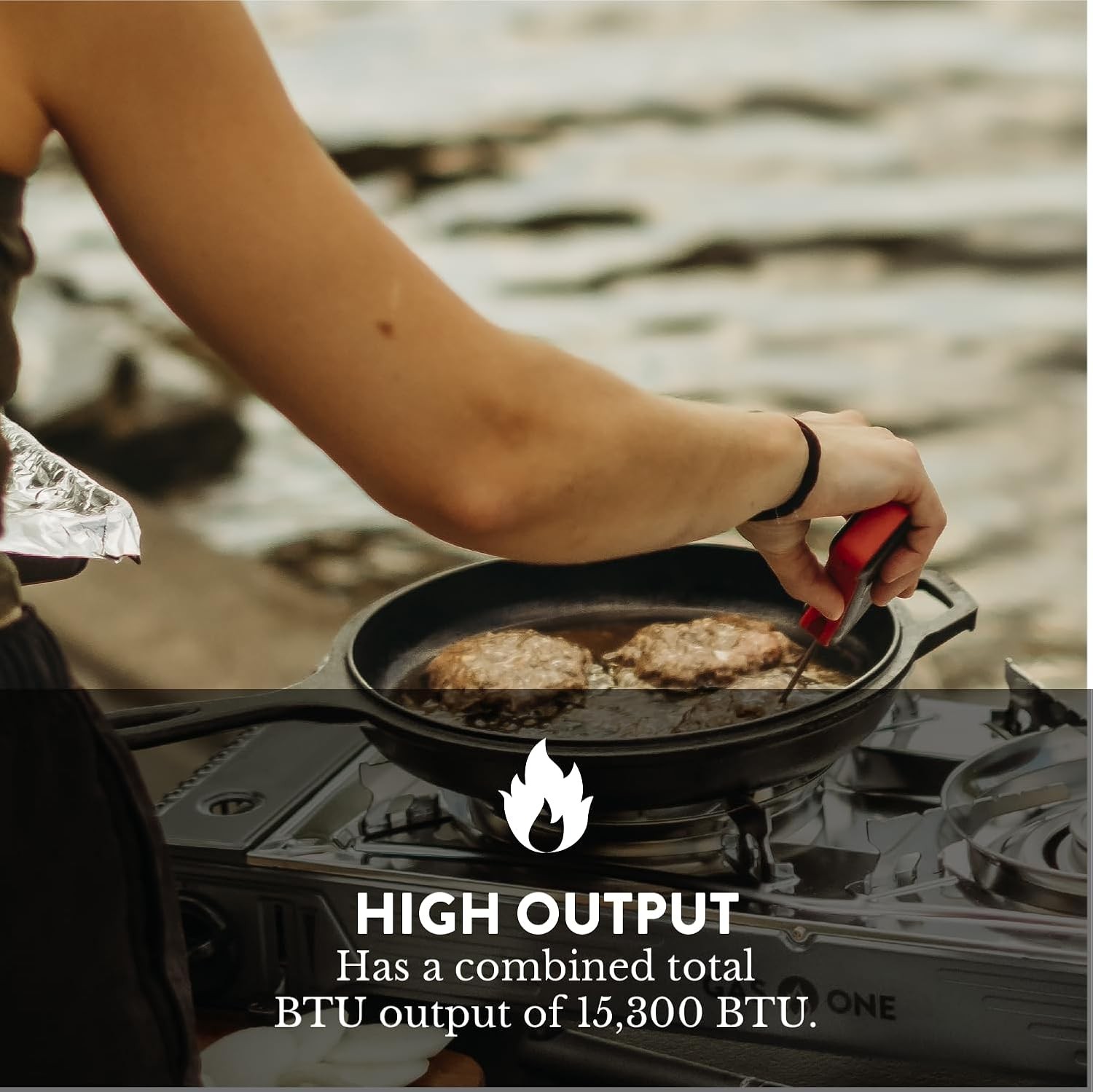 GasOne 2-Burner Portable Camp Stove – High Output 15,300 BTU – With Durable Carr