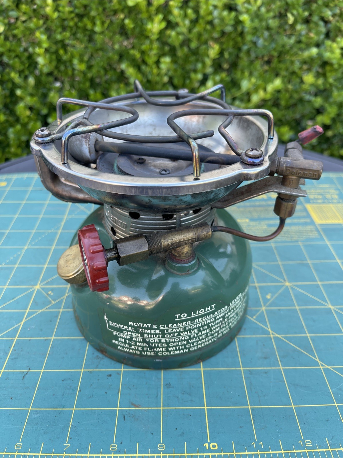 Vintage Coleman 502 Green Single Burner Gas Pocket Camping Stove Tested Works
