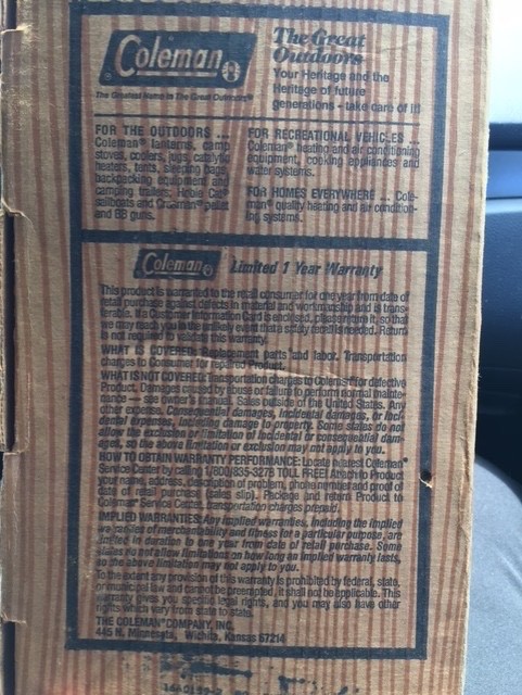 Vintage Coleman 5418 Single Burner Propane Camp Stove 5418a700 Vintage W/ Box