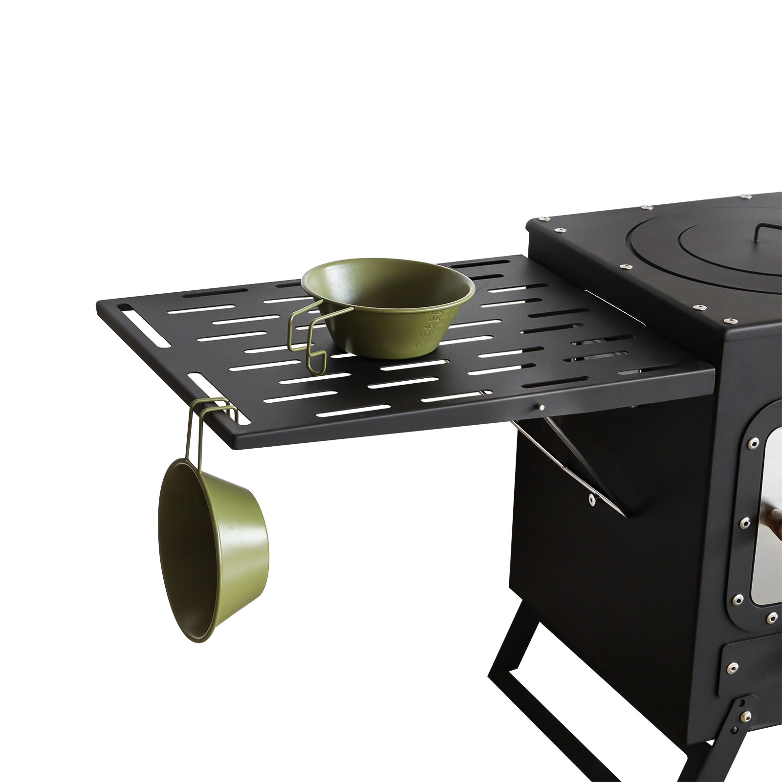 Foldable Camping Wood Stove with Oven Portable Steel Outdoor Cooking Fire Stove