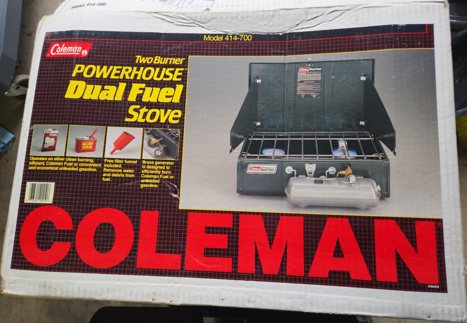 Coleman 414-700 Powerhouse Dual Fuel 2-Burner Stove 20,000 BTU Green