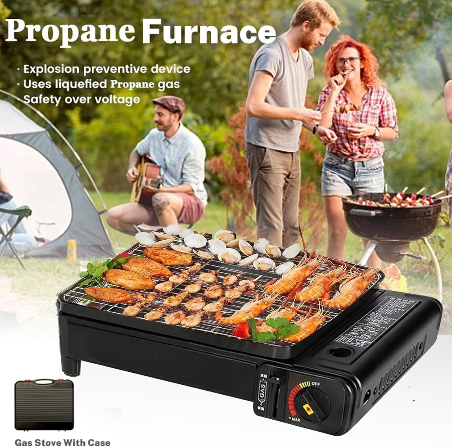 Compact Portable Butane Grill Stove with Carry Case – Ideal for Outdoor Cooking