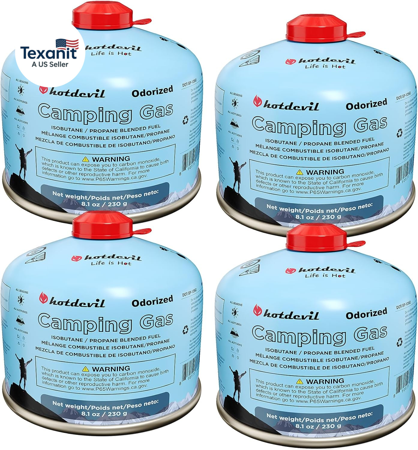 Isobutane Fuel Canister 230 Gram Camping Stove Fuel Butane Propane Blend Isobuta