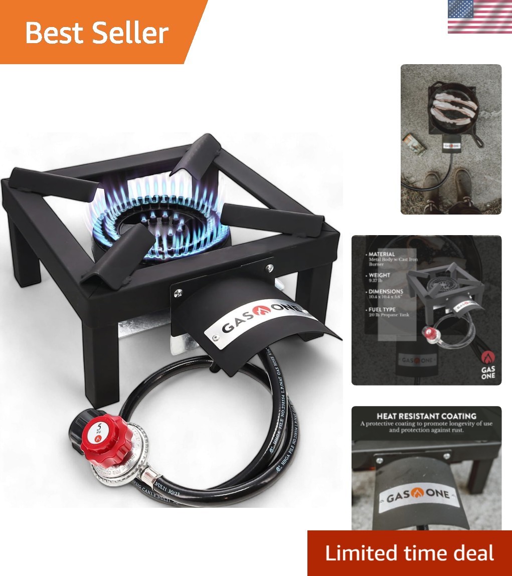 Heavy-Duty Single Propane Stove with Low-Profile Design for Stability Outdoors