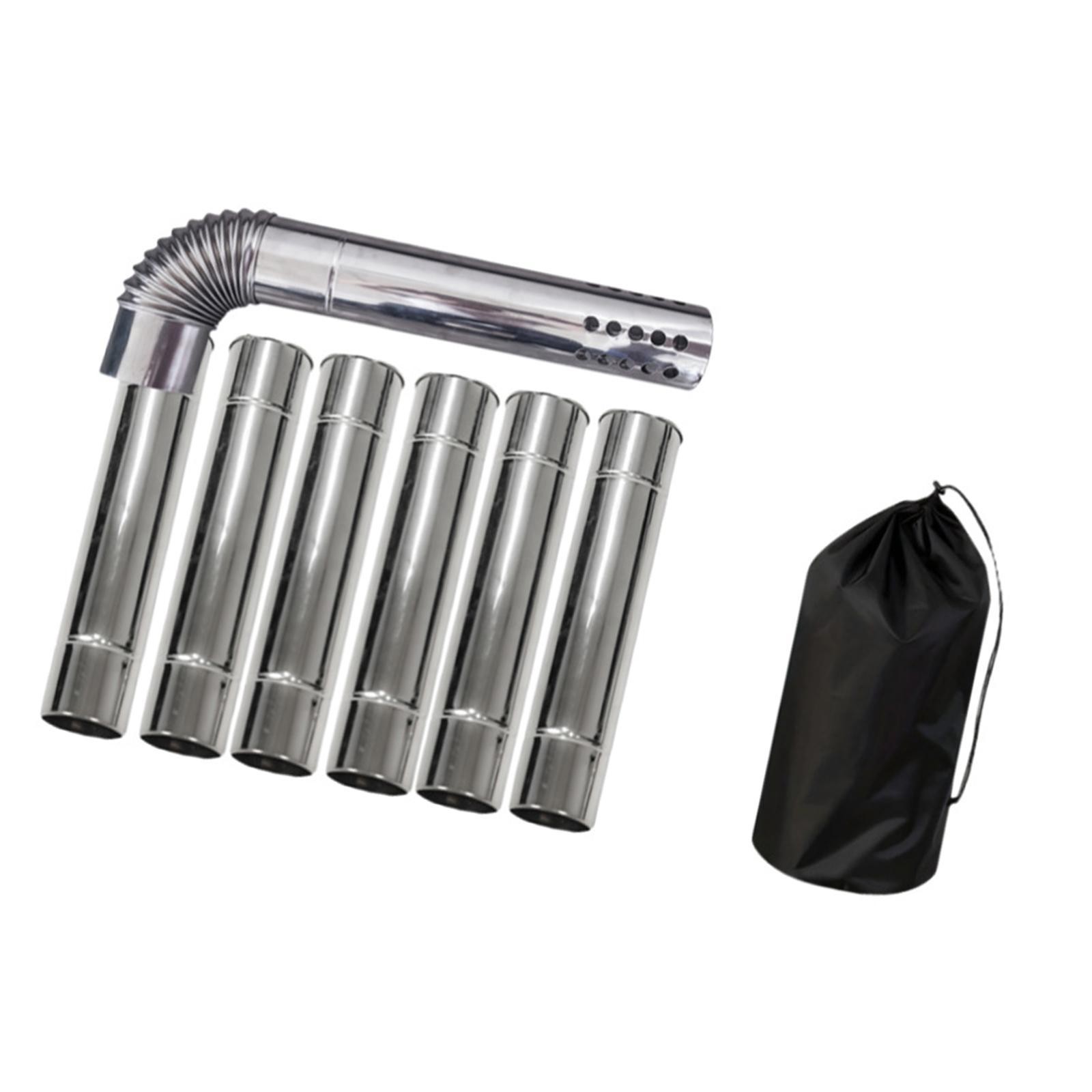 Chimney Pipe Camp Stove Pipe Tube Extension with Storage Pouch Flue Furnace Tube