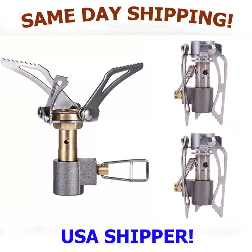 2PCS Mini Camping Titanium Gas Stoves Portable Folding Cooking Burners BRS-3000T