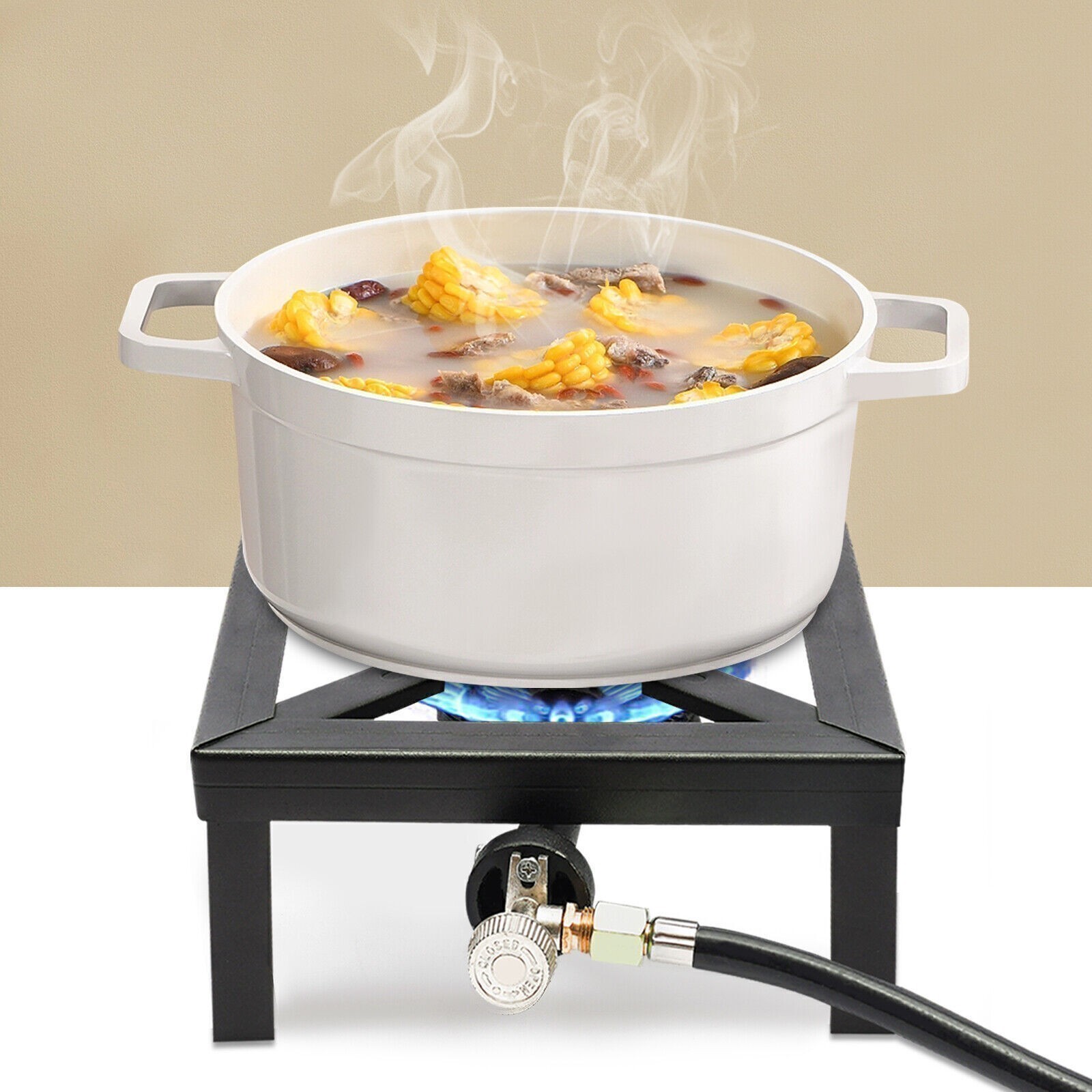 High Output Propane Outdoor Burner Single Stove Heavy Duty Camping Cooking Gas