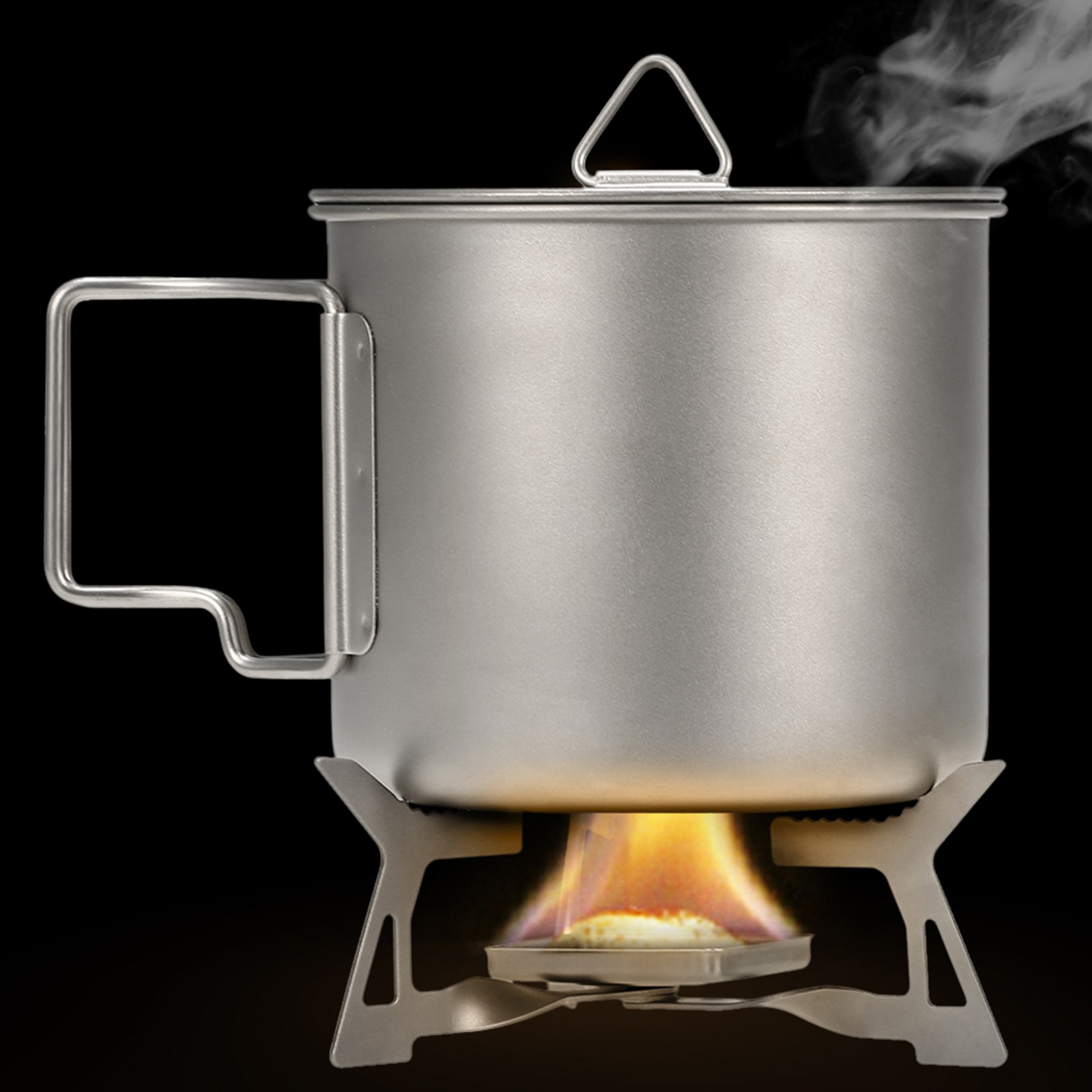 Lixada Folding Camping Titanium Solidified Alcohol Stove 14g U8J QLUS