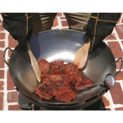 24″ Outdoor Propane Gas Burner Stove 18″ Wok Pan and Thermometer for Cooking