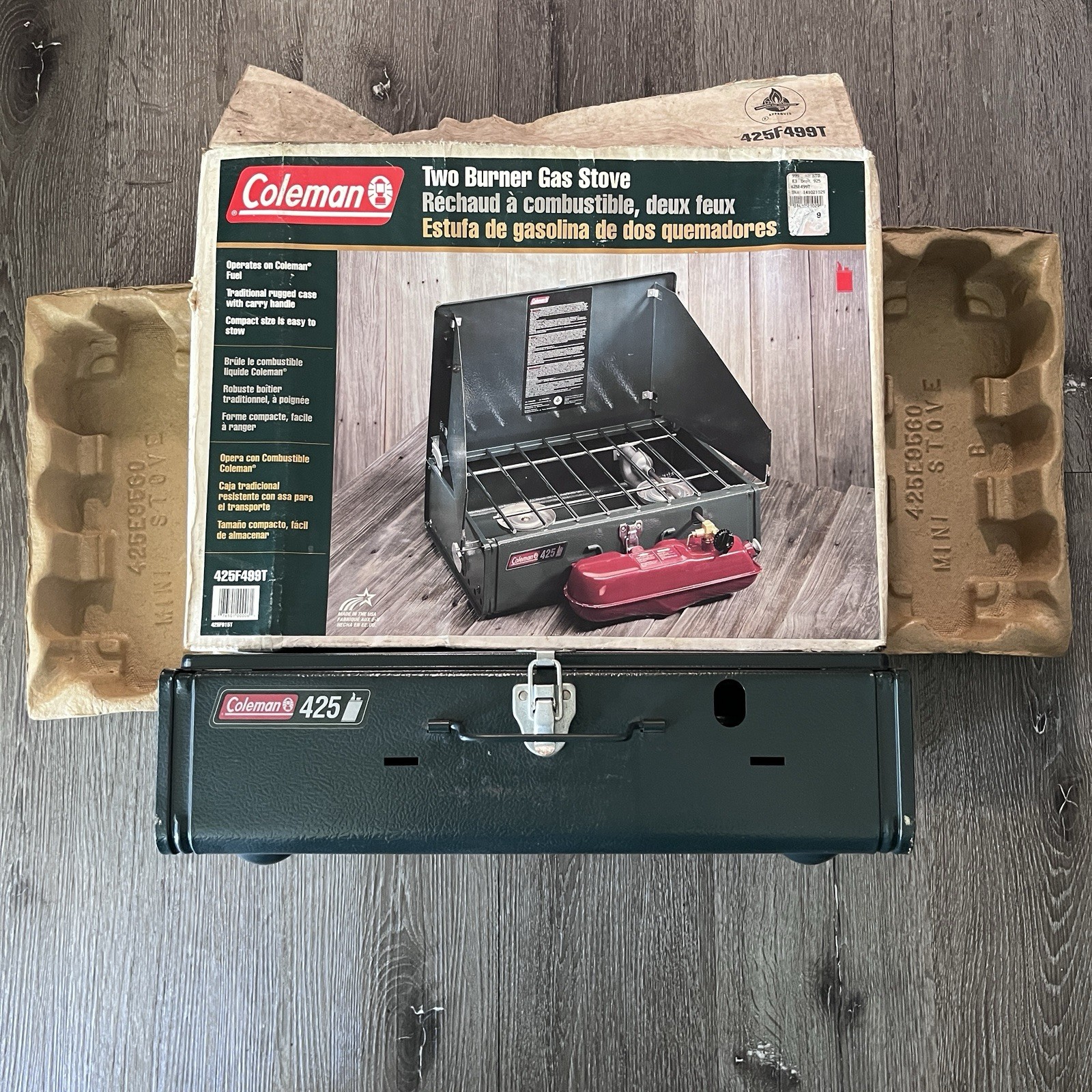 NEW Vtg 1999 Coleman 425F Two Burner Gas Camp Stove Model 425F499T Open Box