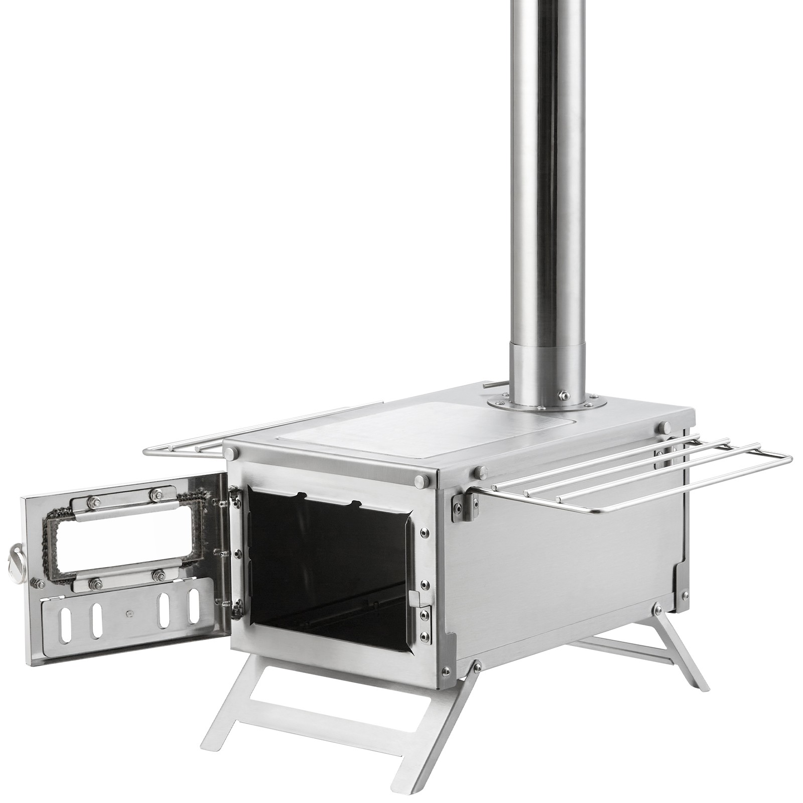 VEVOR Portable Wood Stove Camping Hot Tent BBQ Stove 80 in for Outdoor w/ Pipes