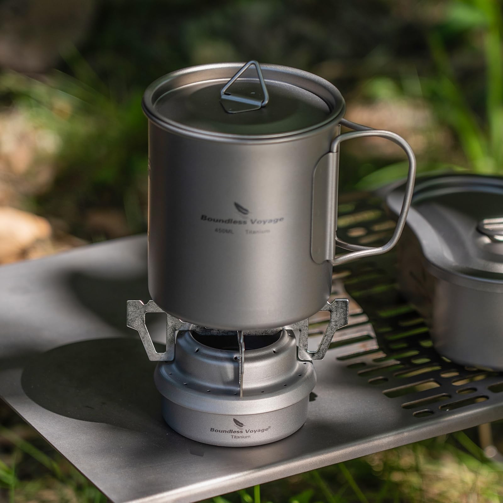 Titanium Spirit Burner Mini Alcohol Stove with Brackets Outdoor Camping Stove…