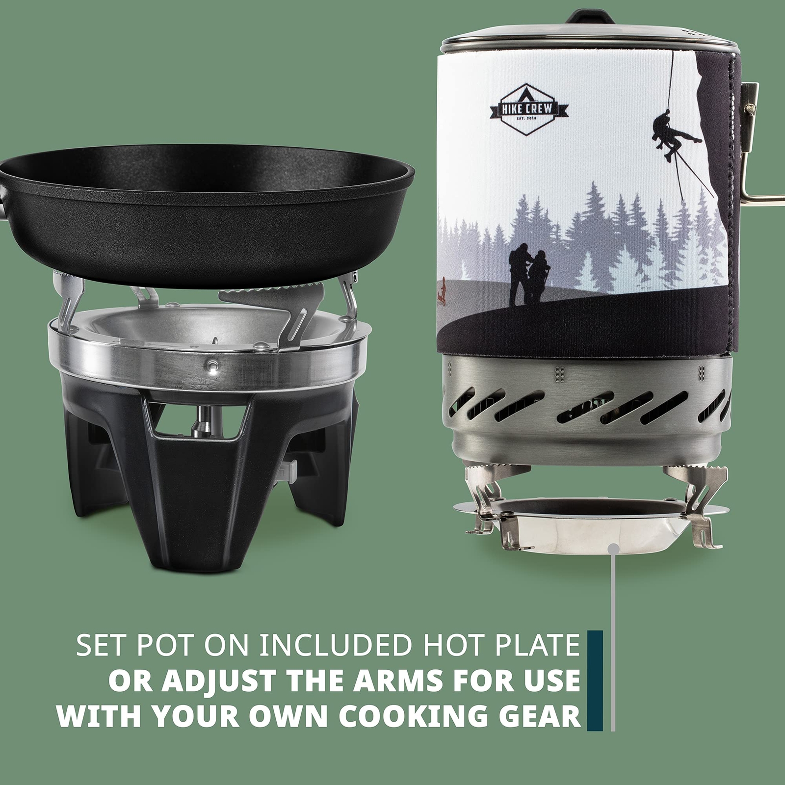 HikeCrew Portable Gas Powered Stove top & Cooking System Compact Camping Cooktop