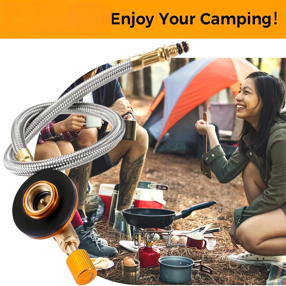 Gas Stove Adapter Hose 0.33m Gas Bottle Pipe Connector Gas Stove Adapter For BBQ