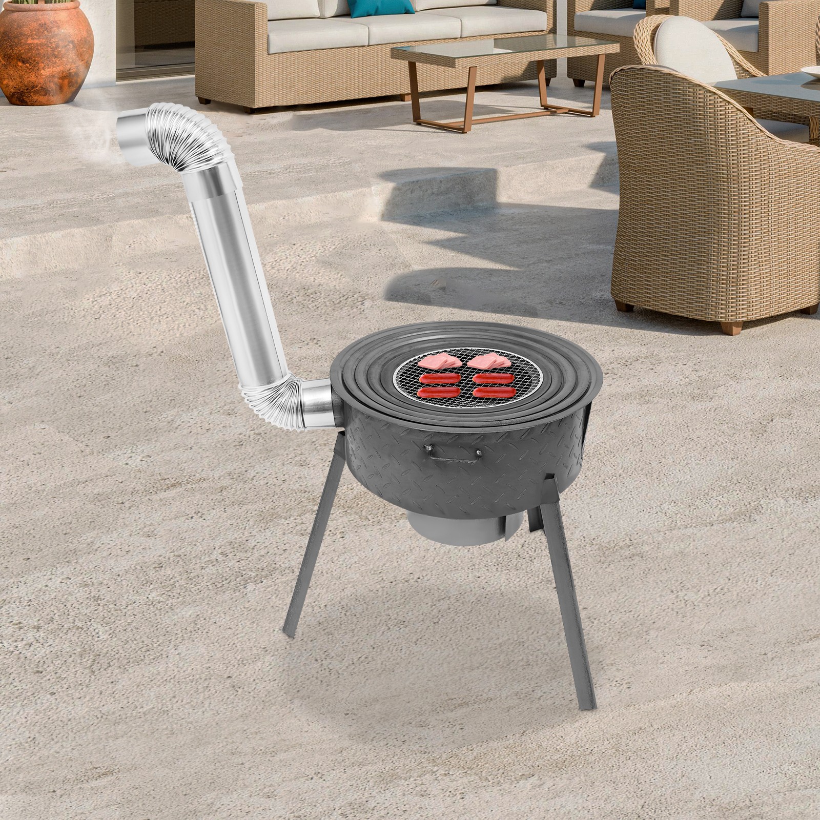 Outdoor Wood Burning Stove Portable Charcoal Stove Backyard Cook Camping Stove