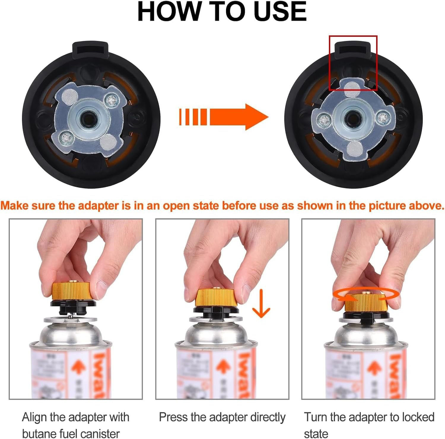 2Pcs Camping Stove Adapter Propane to Butane Fuel Canister Adapter Butane Can…