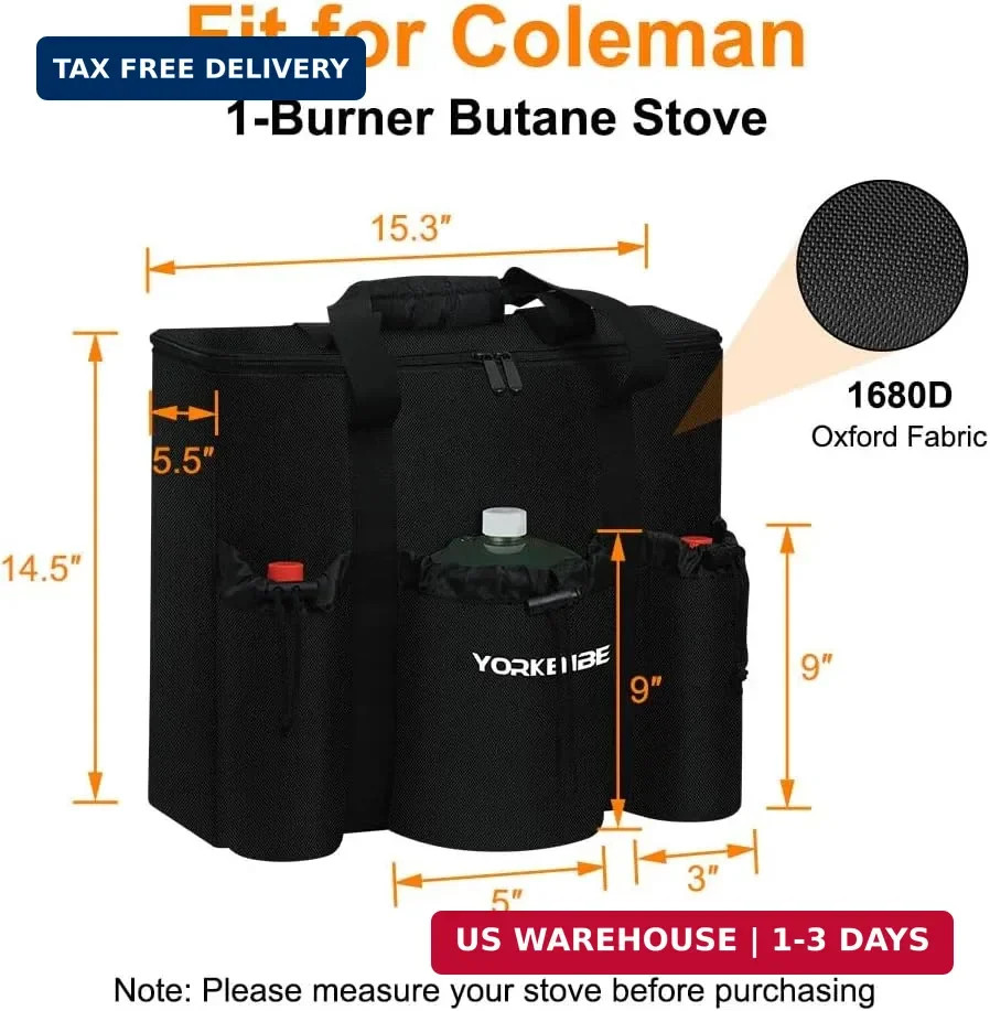 Camping Stove Carry bag, for Coleman 1-Burner Butane Stove, Stove Storage bag, w